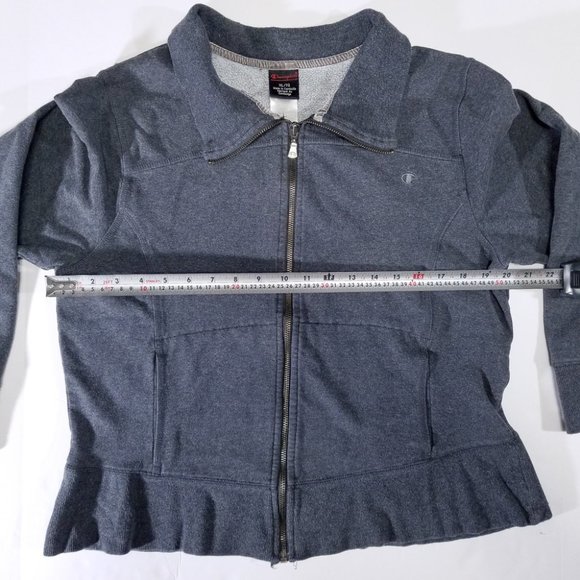 Champion Grey Zip-up Sweatshirt w/ Pockets - Picture 11 of 12
